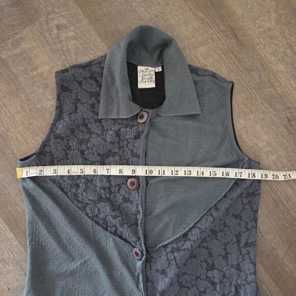 Parsley & Sage Womens Size S Sleeveless Button-Up Vest Top Floral Lace Patchwork - Picture 10 of 11